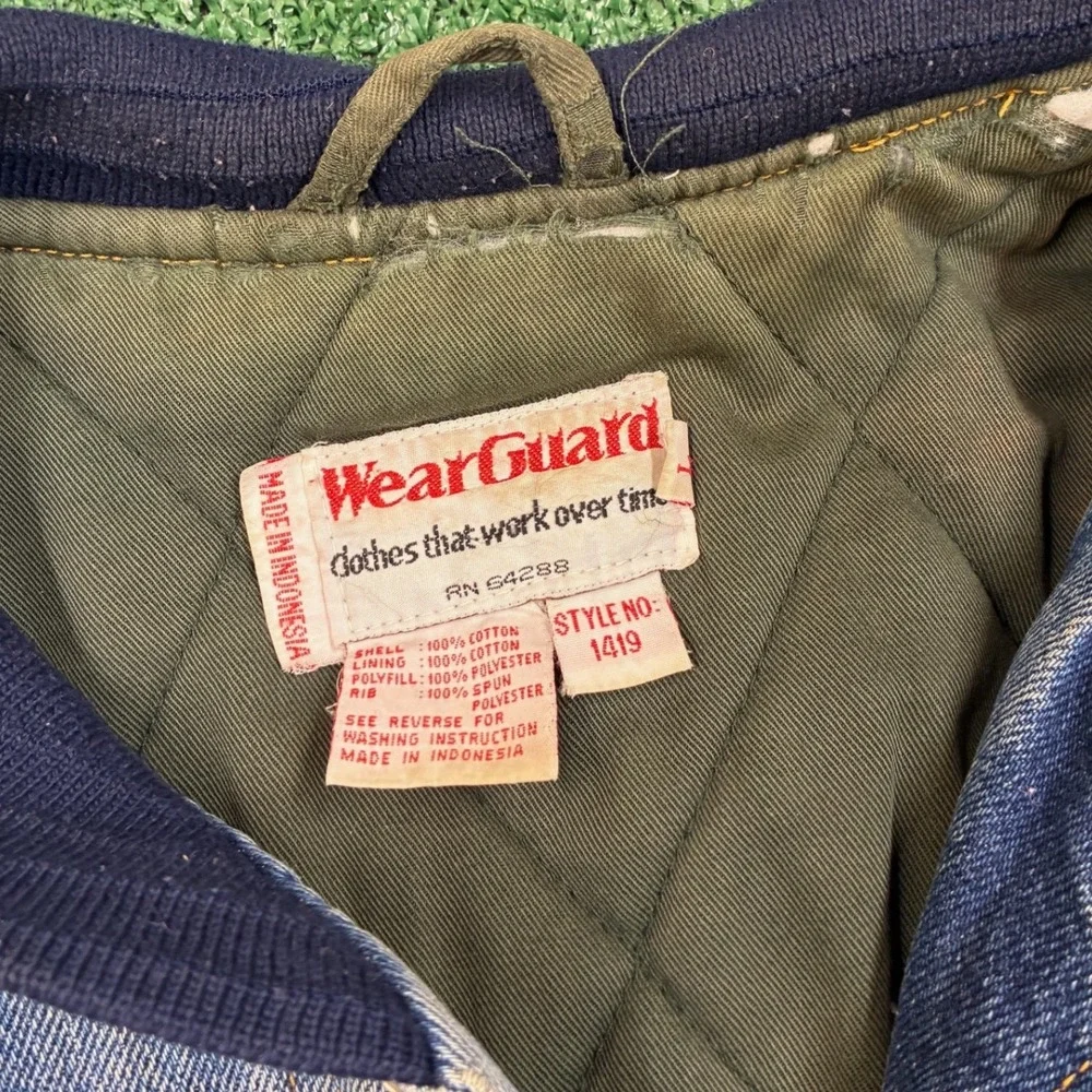 Vintage 90s Embroidered Duck Denim Bomber Jacket